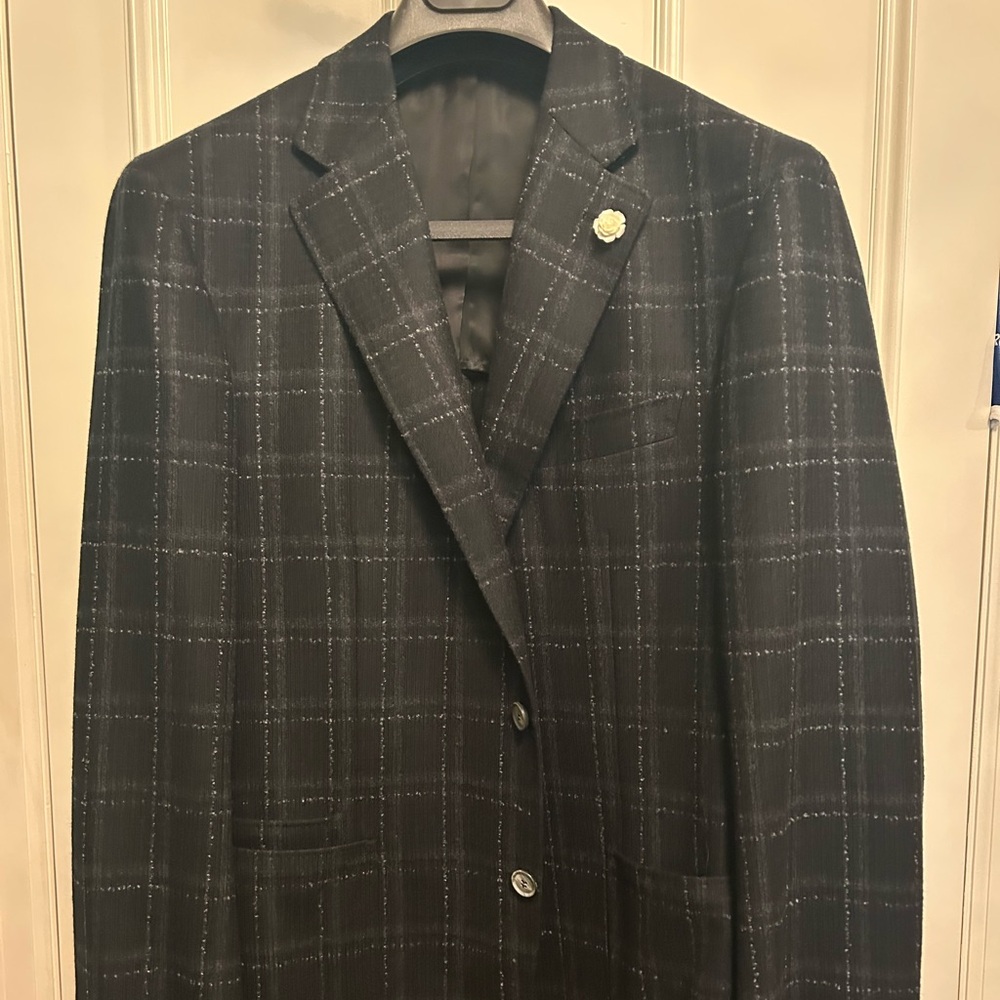 Canali Black Checkered Blazer